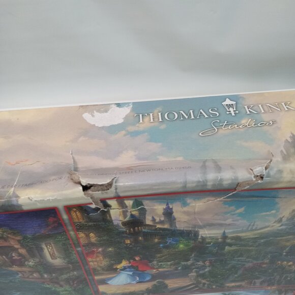 Thomas Kinkade Studios 4 in 1 Assorted Disney Jigsaw Puzzles 500 Piece 18inx14in - Picture 3 of 7